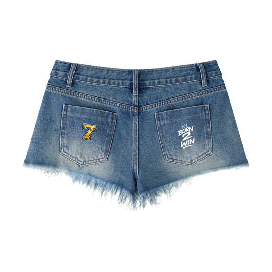 Women's Vintage Wash Raw Hem Denim Shorts