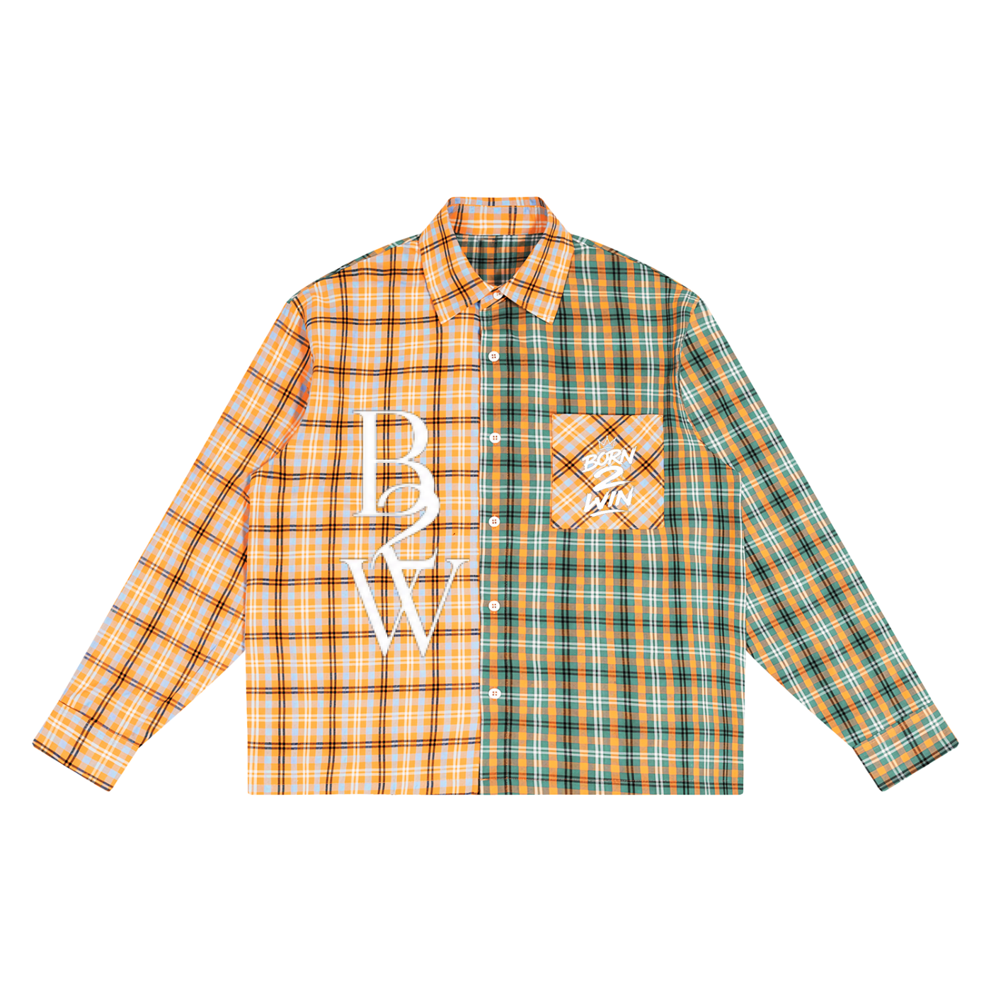 Unisex Oversized Plaid Color Block Shirt
