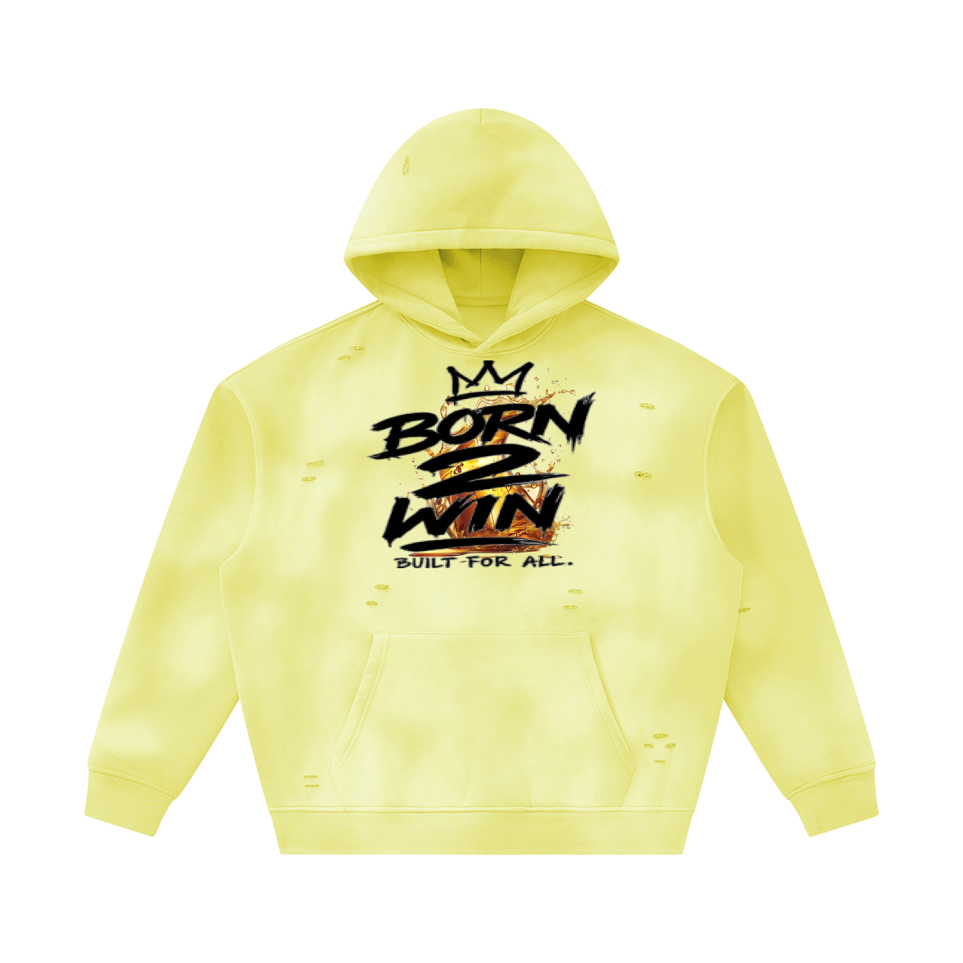 Unisex Sunfade Frayed Fleece Hoodie