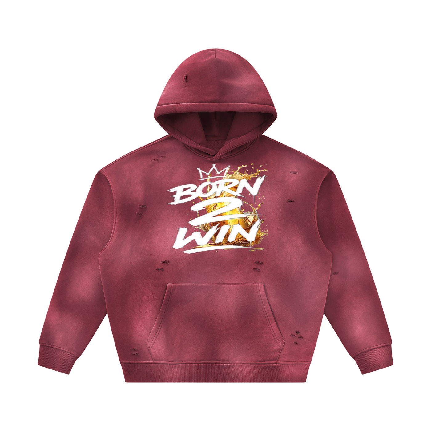 Unisex Sunfade Frayed Fleece Hoodie