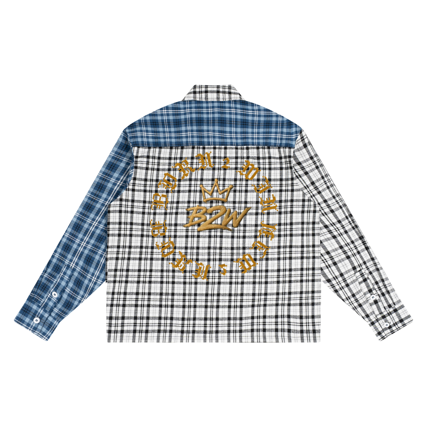 Unisex Oversized Plaid Color Block Shirt