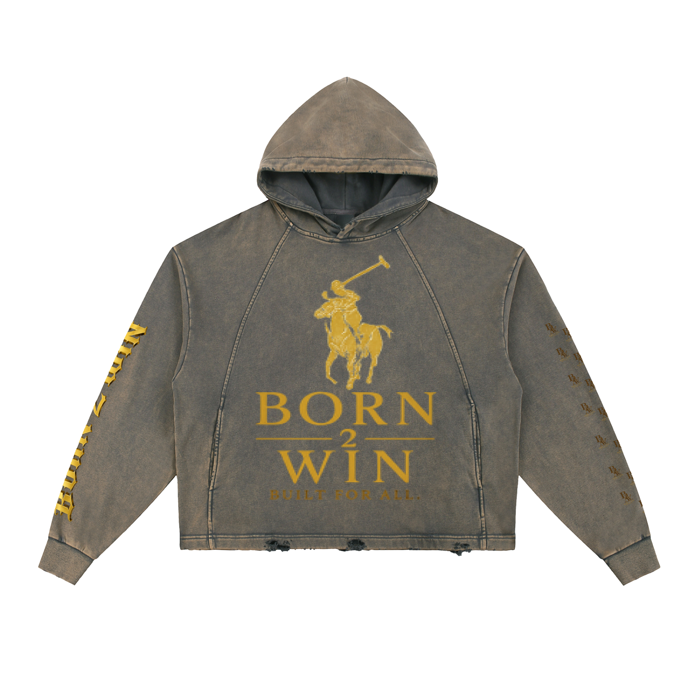 Vintage Washed Frayed-Hem Hoodie