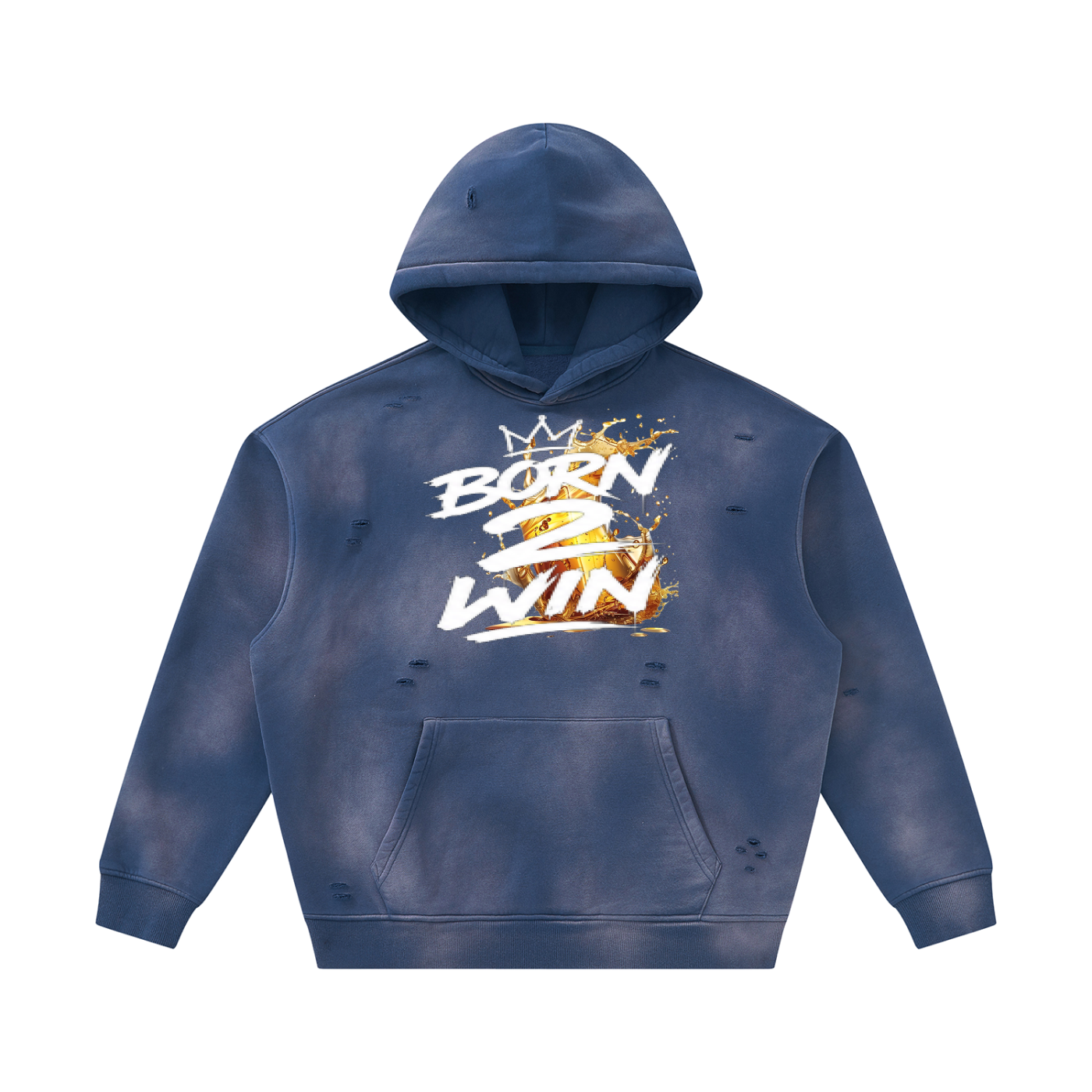 Unisex Sunfade Frayed Fleece Hoodie