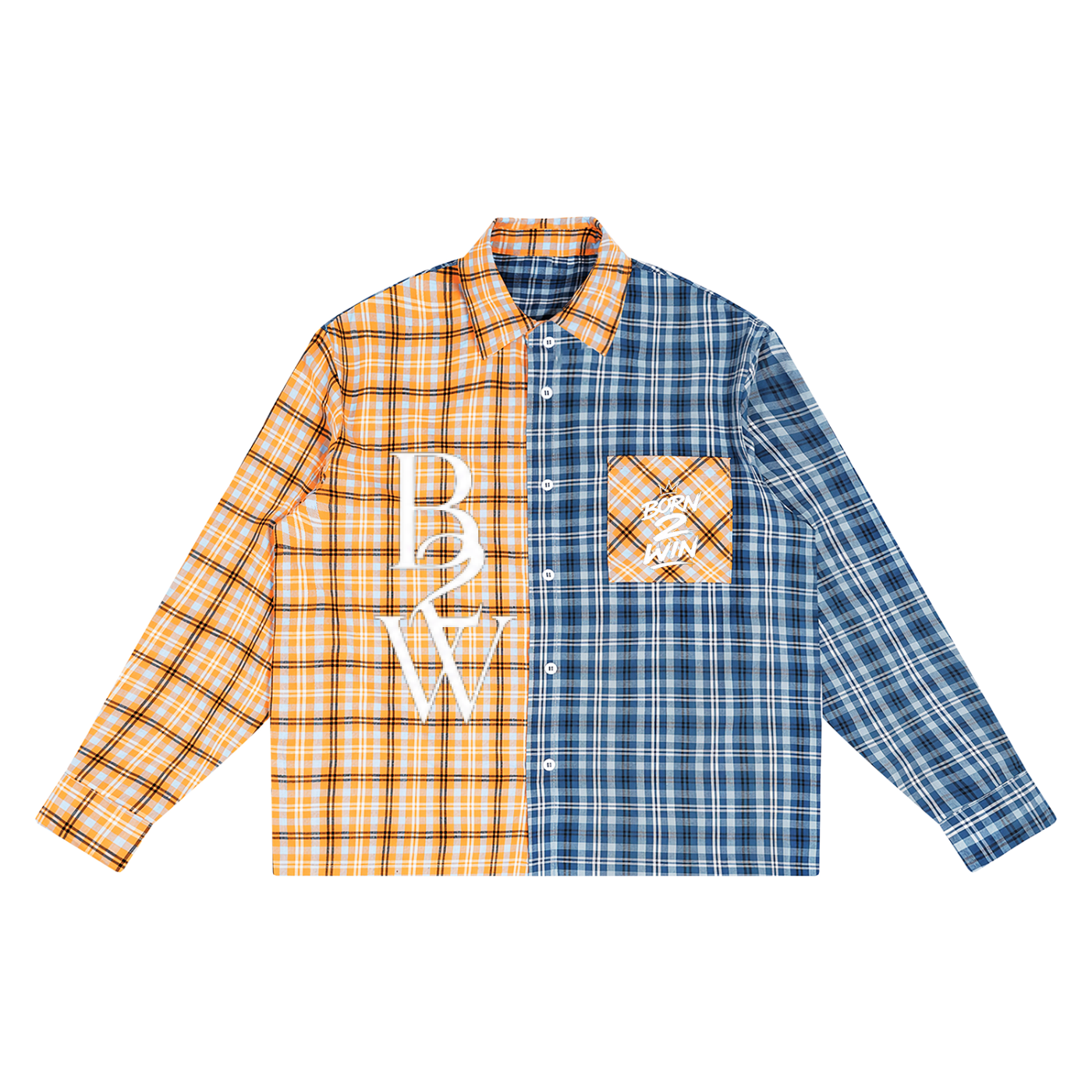 Unisex Oversized Plaid Color Block Shirt