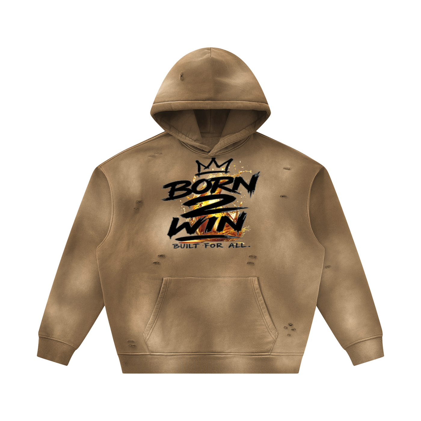 Unisex Sunfade Frayed Fleece Hoodie
