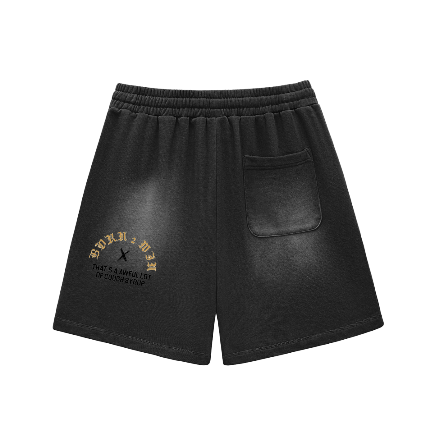 Sun Fade Raw Edge Cotton Shorts