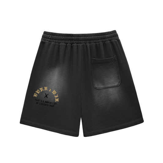 Sun Fade Raw Edge Cotton Shorts