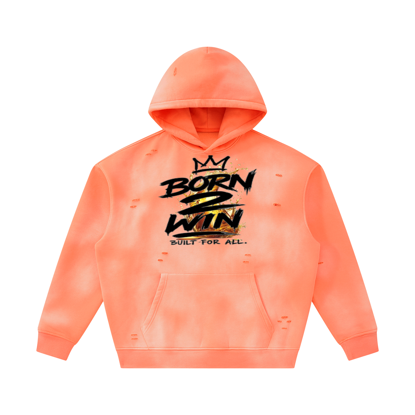 Unisex Sunfade Frayed Fleece Hoodie