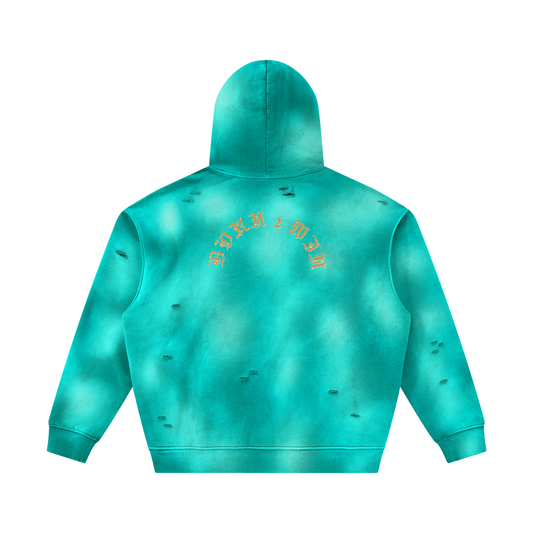 Unisex Sunfade Frayed Fleece Hoodie