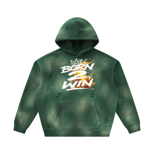 Unisex Sunfade Frayed Fleece Hoodie