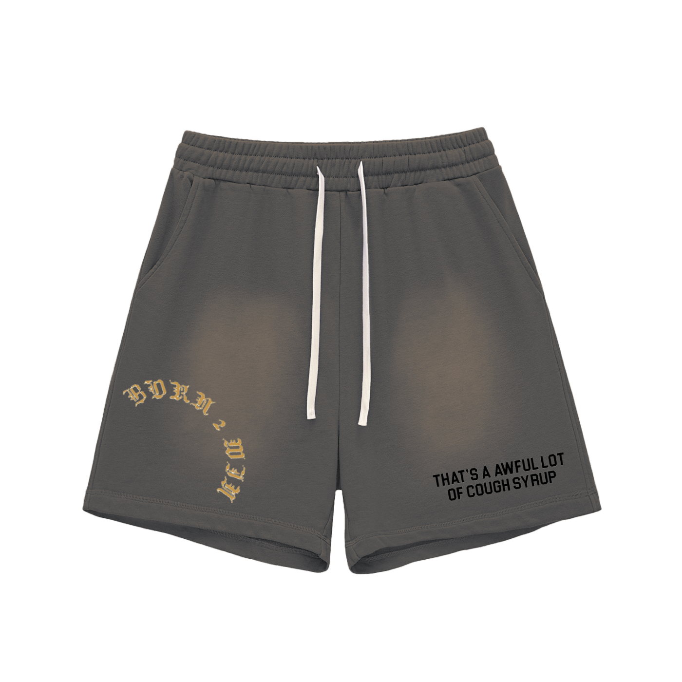 Sun Fade Raw Edge Cotton Shorts